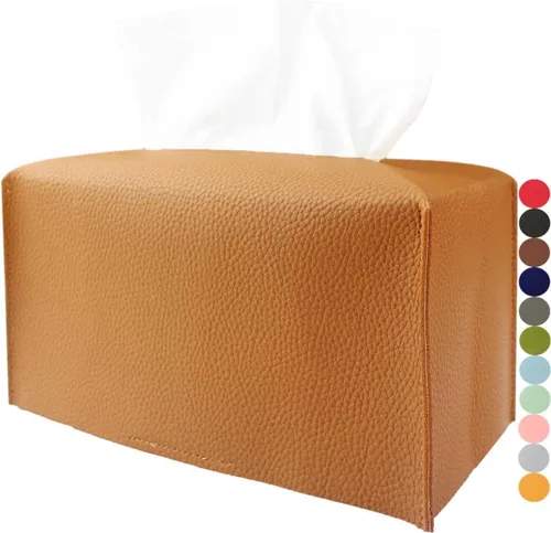 Miniatura 15 de Cubierta de Caja de Paños Grande Rectangular – Soporte de Caja de Paños Rectangular de Tamaño Plus con Cinturón Inferior [JESMINI, Negro] Soporte