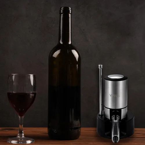 Miniatura 8 de VENZELL Aireador y vertedor eléctrico de vino, decantador de vino inteligente de un solo botón con tapón de vacío automático y dispensador