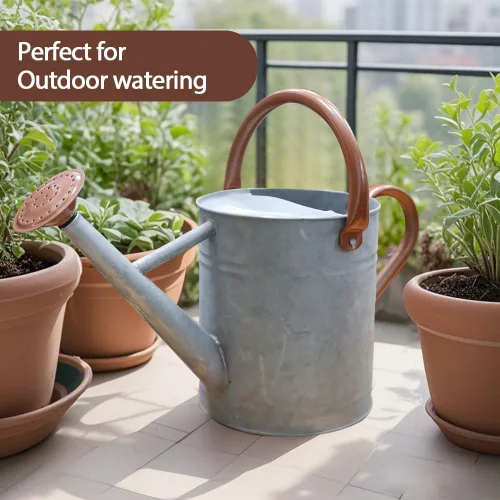 Miniatura 4 de Regadera de metal, latas de riego de un galón de acero inoxidable para riego de plantas de jardín interiores y exteriores (zinc de 1 galón)