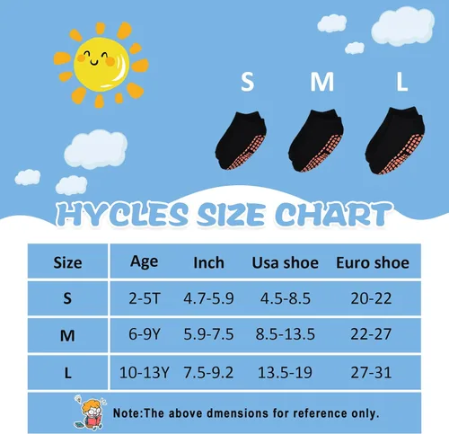 Miniatura 7 de HYCLES Calcetines antideslizantes para niños y niñas, calcetines adhesivos para el tobillo, calcetines antideslizantes para niños, 6 pares