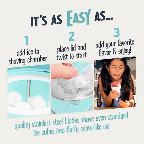 Miniatura 4 de Nostalgia Máquina de cono de nieve retro – Tamaño de encimera de una sola porción – Máquina de hielo afeitado para conos de nieve, granizados