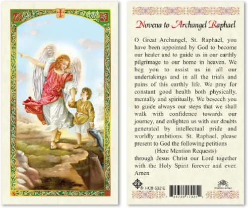 Miniatura 4 de Tarjetas de oración católicas laminadas de siete arcángeles para intervención y orientación, Michael Gabriel Raphael Uriel Barachiel Jhudiel