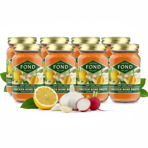 Miniatura 15 de Caldo de huesos de carne orgánico certificado FOND (jengibre Cleanse caldo de huesos de carne orgánico, paquete de 8)