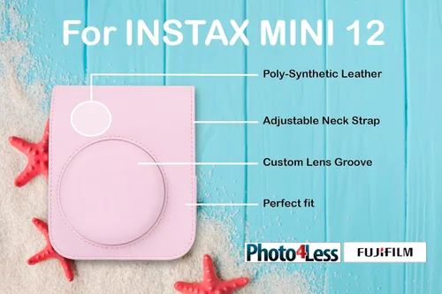 Miniatura 4 de Fujifilm Cámara de película instantánea Instax Mini 12 (rosa flor) + película instantánea Fuji Instax Mini - 40 hojas + paquete de regalo de cámara
