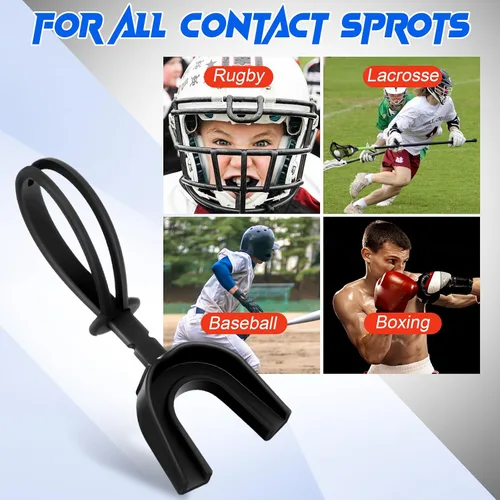 Miniatura 4 de Kanayu 30 unidades de protectores bucales suaves con correa, protector bucal para adultos y jóvenes, boxeo, baloncesto, hockey, lacrosse, lucha