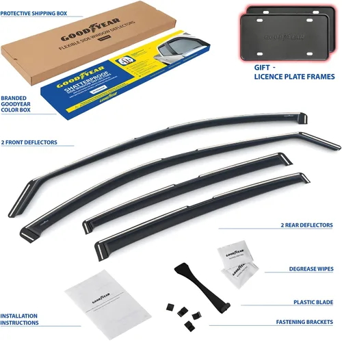 Miniatura 6 de Goodyear Deflectores de ventana de canal inastillables para Nissan Altima 2019-2026, protectores de lluvia, viseras de ventana para automóviles