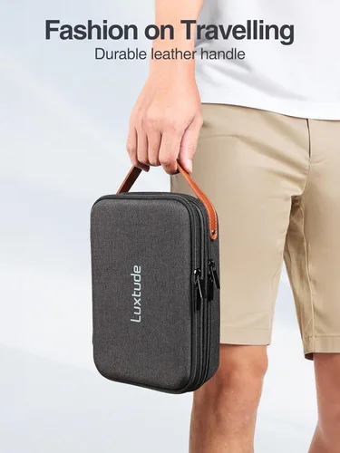 Miniatura 2 de Luxtude Estuche organizador de artículos electrónicos, bolsa de tecnología portátil para trabajar/viajar, resistente carcasa rígida con cremallera