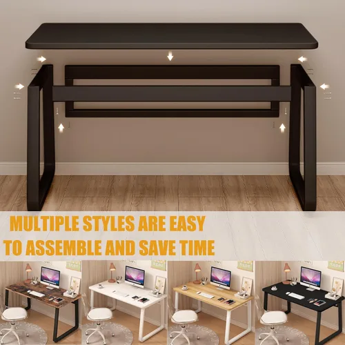 Miniatura 4 de Escritorio Moderno de 55 Pulgadas, Mesa de Computadora de Estilo Simple, Escritorio de Oficina para Escribir, Mesa de Oficina Industrial Blanco