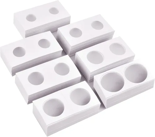 350 soportes para monedas de cartón, monedas, 2 x 2, 7 tamaños para coleccionistas, protector para coleccionistas, se adapta a 20.5, 23, 25, 27.5,