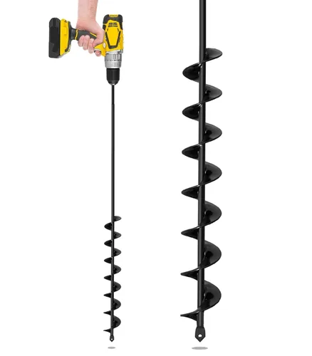 Miniatura 9 de Broca de taladro para plantar 1.6 x 9 pulgadas + 1.6 x 16.5 pulgadas + 2.8 x 16.5 pulgadas + 3 x 12 pulgadas, taladro en espiral de jardín de alta