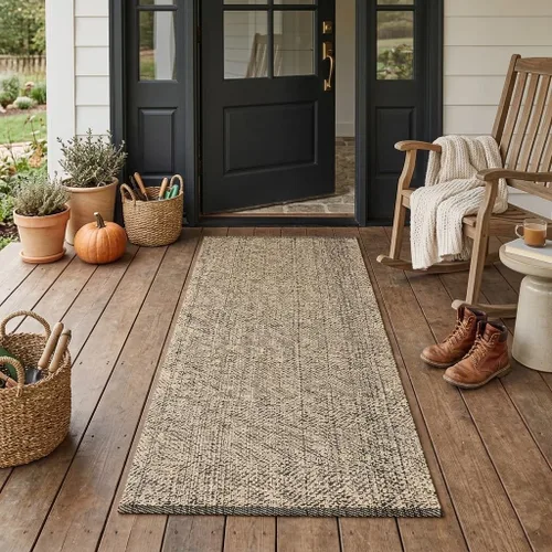 Miniatura 27 de LEEVAN Alfombra de Área Lavable de 4 x 6 pies, Alfombra de Algodón Tejida a Mano para Sala de Estar, Alfombras Trenzadas Blancas para Dormitorio