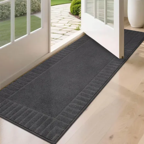 Miniatura 15 de BEQHAUSE Alfombra Antideslizante para Puerta Principal Alfombra Lavable de Bajo Perfil para Entrada Alfombras para Puerta Principal Trampa para Negro