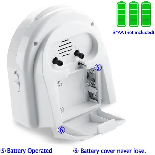 Miniatura 4 de Peakeep Reloj despertador analógico silencioso sin tictac, 7 sonidos opcionales de despertador con control de volumen, luz nocturna y repetición