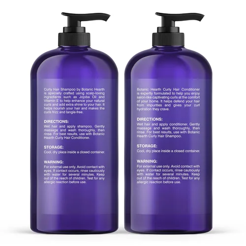 Miniatura 9 de Botanic Hearth Juego de champú y acondicionador para cabello rizado para cabello rizado Desenreda, define y mejora los rizos Con aceite