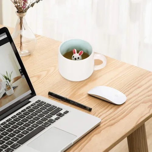 Miniatura 7 de Taza de café 3D con unicornio en el interior, linda figura de animal hecha a mano en cerámica, regalo para Navidad, cumpleaños o día de la madre