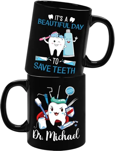 Miniatura 21 de Taza de café personalizada con texto en inglés "I Create Smiles What's Your Superpower" de 11 onzas, taza de café personalizada con nombre I Create