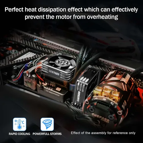 Miniatura 6 de Surpass Hobby - Ventilador de refrigeración de motor RC de 1.575 pulgadas, ventilador de refrigeración ESC de 16000 RPM para 1/8 1/8 de camión RC