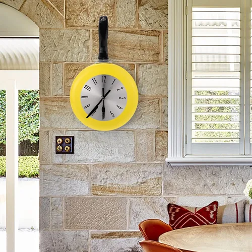 Miniatura 6 de FOMIYES Reloj de pared para decoración del hogar, reloj de pared de 8 pulgadas, silencioso, funciona con pilas, para cocina, baño, sin batería