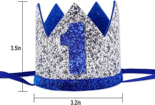 Miniatura 7 de Sombrero de cumpleaños, sombrero de fiesta de cumpleaños, corona de purpurina para el primer cumpleaños para bebé/niña, suministros de fiesta