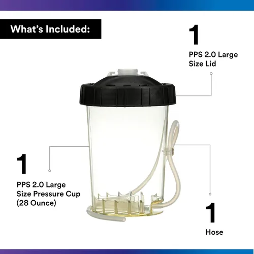 Miniatura 2 de 3M PPS 2.0 H/O - Vaso de presión con manguera de aire, 26124, grande, 28 onzas, uso con pistola de pulverización 3M Accuspray HGP para pinturas