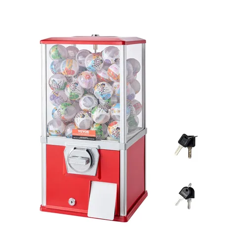 VEVOR Máquina de chicle, Máquina expendedora casera de 21 pulgadas de altura, Dispensador de bolas hinchables PS, capacidad para 180 juguetes de Rojo