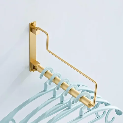 Miniatura 9 de NEWRAIN Estante de secado de ropa, estantes para secar ropa, colgador de ropa con brazo oscilante montado en la pared para lavandería, garaje, uso