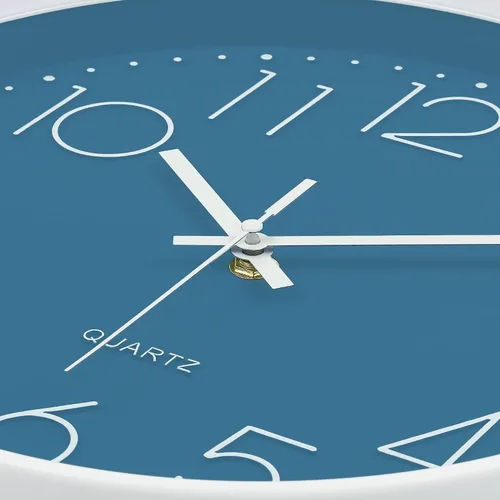 Miniatura 6 de Lafocuse Reloj de pared silencioso azul marino de 12 pulgadas, funciona con pilas, reloj de pared analógico para cocina, sala de estar, dormitorio