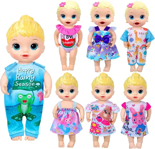 Miniatura 3 de ARTST Alive - Ropa de bebé, 7 juegos de ropa de muñeca de bebé, accesorios de vestido, traje de baño para muñecas de 10 a 12 pulgadas, niñas