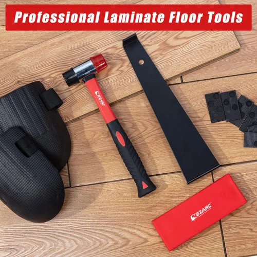 Miniatura 2 de EZARC Kit de instalación de pisos de madera laminada de 64 piezas con mazo reforzado de doble cara, barra de tracción resistente, bloque de roscado