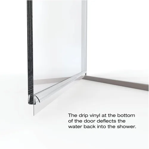 Miniatura 9 de Basco Infinity - Puerta de ducha semi-sin marco, cristal transparente AquaGlideXP, 27 a 28 pulgadas de ancho, acabado de bronce aceitado