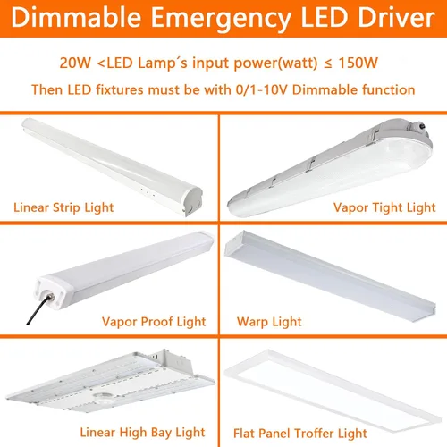 Miniatura 6 de Controlador de emergencia LED de 20 W, 100-347 V CA 175 V CC durante 90 minutos de tiempo de emergencia, controlador LED de emergencia regulable