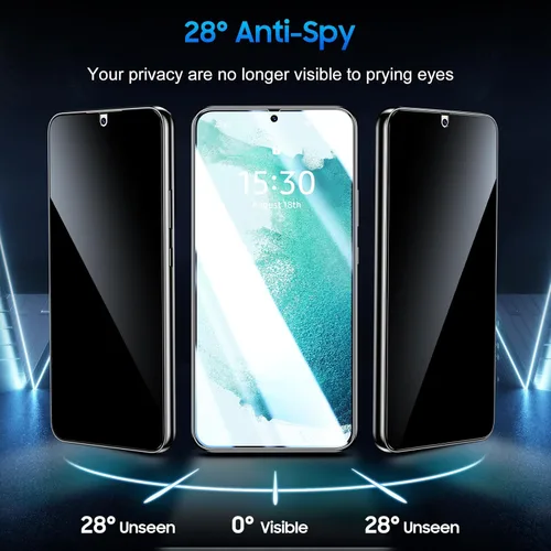 Miniatura 4 de UniqueMe Protector de pantalla de privacidad para Samsung Galaxy S22 de 6.1 pulgadas, compatible con huellas dactilares ultrasónicas, [2+2 unidades]