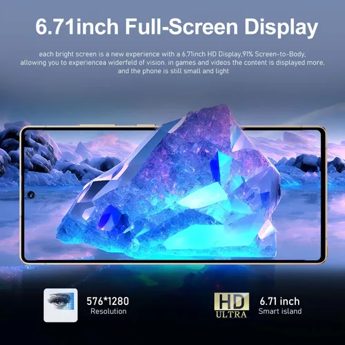 Miniatura 4 de Unlocked phone with 3G+128G, 4G LTE Dual Sim Android phone, 6.71inch HD Display, 3200mAh battery, 2MP+8MP, Android 11 Smartphone, Octa-core