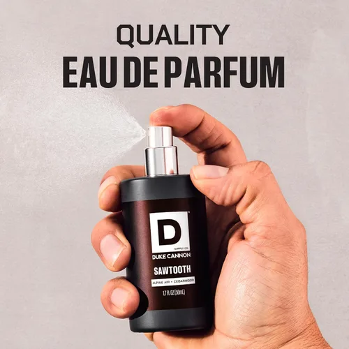 Miniatura 2 de Duke Cannon Proper Cologne Sawtooth Perfume para hombre Eau de Parfum Aire Alpino y Madera de Cedro Fragancia fresca, amaderada y duradera