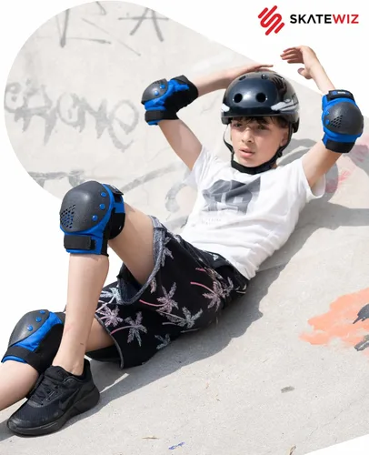 Miniatura 4 de SKATEWIZ Juego de almohadillas de protección para patineta para niños y adultos - Smash - Almohadillas para patines [6 piezas] con protectores