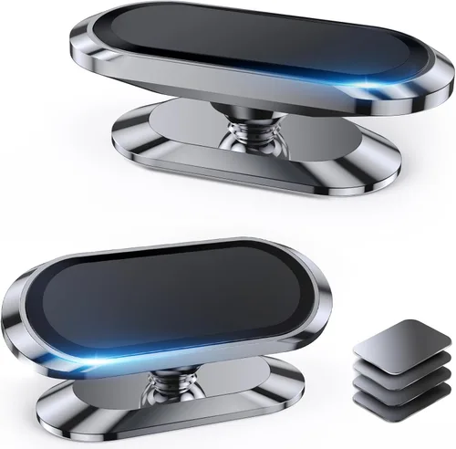 Miniatura 9 de 【Paquete de 2】 Soporte magnético de teléfono para el tablero del automóvil 【Imán fuerte】 Soporte magnético para teléfono del coche 【4 placas】