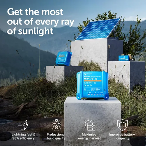 Miniatura 2 de Victron Energy BlueSolar MPPT Controlador de carga solar - Controladores de carga para paneles solares - 75V, 15 amperios, 12/24 voltios