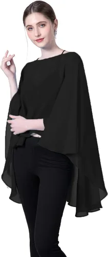 Miniatura 2 de Baoqiya Capa de gasa transparente capelets larga poncho para mujer talla grande