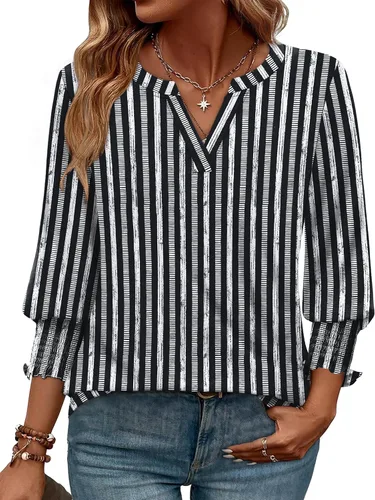 Miniatura 7 de WIHOLL 3/4 Length Sleeve Womens Tops Summer Shirts Spring Vacation Outfits Dressy Casual Trendy Fall S-3XL