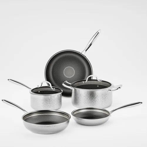 Miniatura 9 de Juego de sartenes híbridos de acero inoxidable de 8, 10 y 12 pulgadas con revestimiento antiadherente, sartenes para freír sin PFOA, aptas