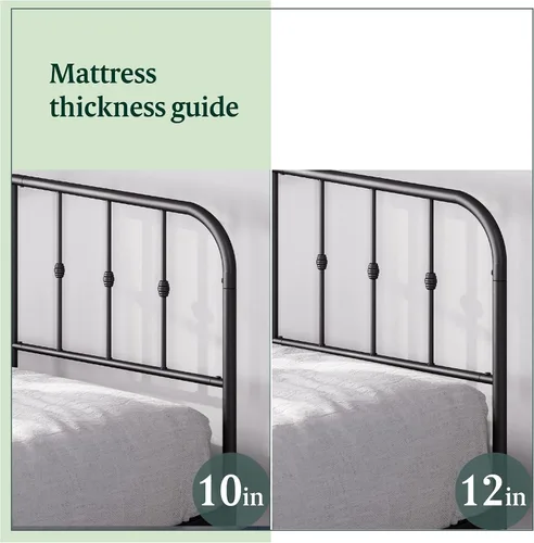 Miniatura 4 de ZINUS Heidi Marco de Cama con Plataforma de Metal, Base de Colchón de Acero, No Necesita Somier, Fácil Montaje, Individual, Negro