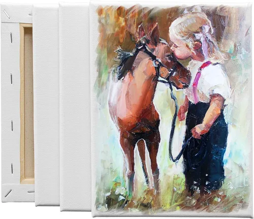 Miniatura 5 de FIXSMITH Lienzo estirado de 6 x 8 pulgadas, paquete de 12 lienzos blancos en blanco para pintar, imprimado, 100% algodón, perfil de 5/8 pulgadas