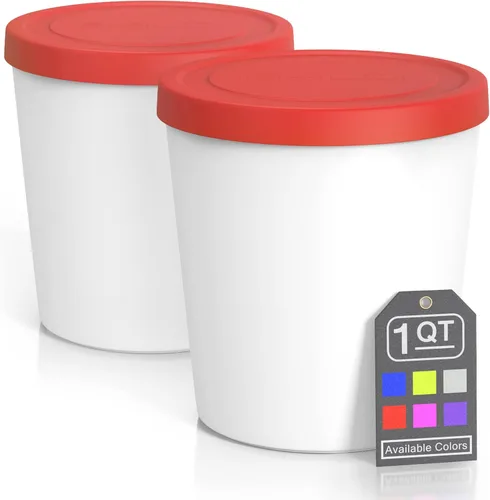 Miniatura 8 de BALCI - Recipientes de helado de alta calidad (paquete de 6 - 1 cuarto de galón, 16 oz y 8 oz), perfecto para congelador, cubetas de almacenamiento