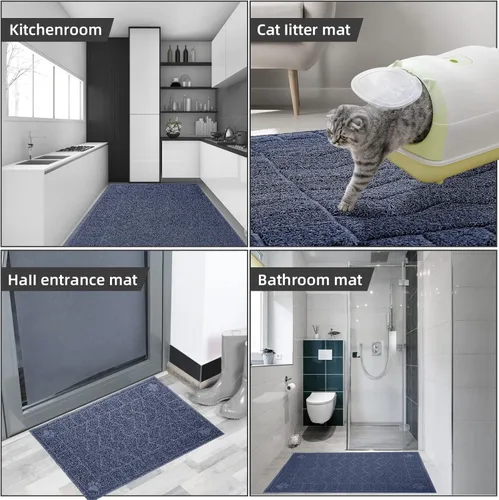 Miniatura 7 de Tapete de Arena para Gatos, Tapete Atrapa Arena Suave para las Patas de Gatitos, Tapete para Caja de Arena de Gatitos de 47" x 35" para Suelos más