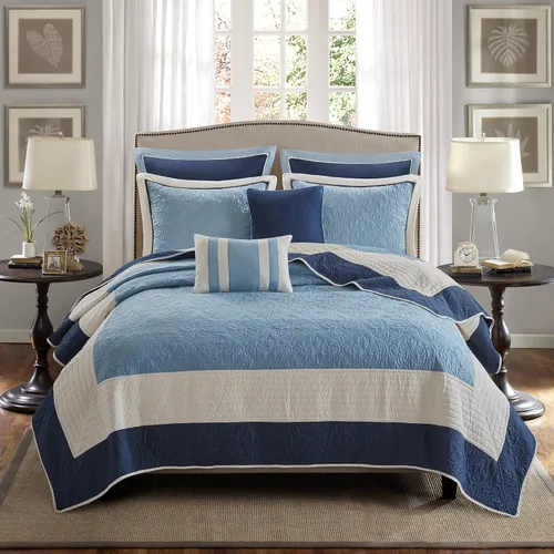 Miniatura 9 de Madison Park Attingham - Juego de edredón reversible, colcha transpirable para todas las estaciones, capas de ropa de cama ligeras y acogedoras
