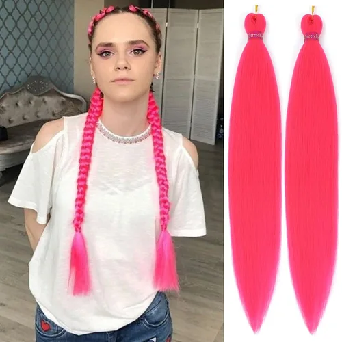Miniatura 12 de Cabello trenzado preestirado, cabello trenzado degradado de 28 pulgadas, paquete de 8 extensiones de cabello trenzado de mezcla de colores sedosos