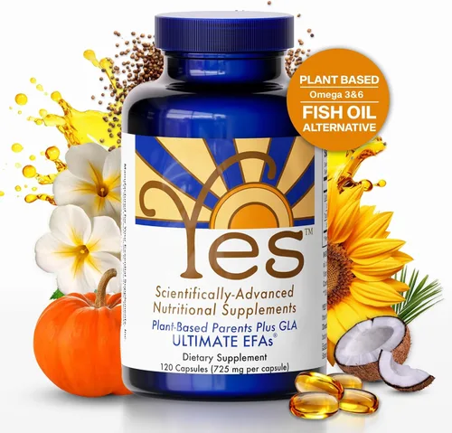 Miniatura 9 de YES Omega 3-6-9 a base de plantas, alternativa al aceite de pescado sin eructos con lino, onagra (GLA), calabaza, girasol y aceite de coco, apoyo