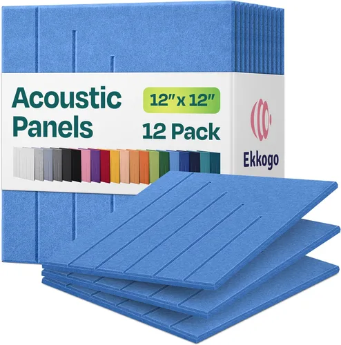 Miniatura 101 de Paneles insonorizantes de alta densidad para pared, forma hexagonal, paquete de 12 unidades de 14" x 12.1" x 0.4", color azul mezclilla Azul denim