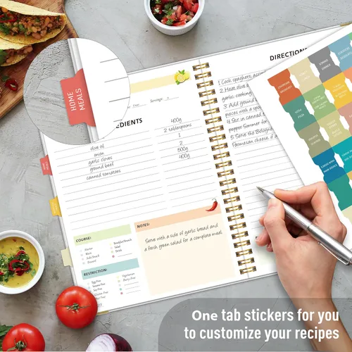 Miniatura 2 de Libro de recetas para escribir en tus propias recetas, libro de recetas en blanco, cuaderno de recetas de tapa dura, diario de recetas con capacidad