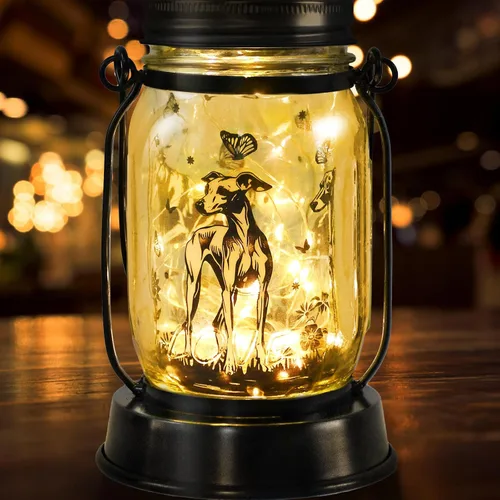 Miniatura 46 de Farol solar de Chihuahua, regalo para mujeres, hombres, mamá, cumpleaños, amantes de perro Chihuahua, luz conmemorativa pérdida de mascotas